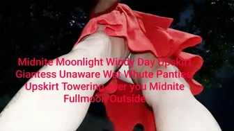 The Lady In Red Midnite Moonlight Windy Day Upskirt Giantess Unaware Wet Whute Panties Upskirt Towering Over You Midnite Fullmoon Outside