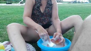 Just Doing The Dishes… On A Campsite… Without My Panties