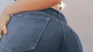 Argentinian Big Ass With Violet Hair Pulls Down Her Tight Jeans And Shows You Her Perfect Body. Pawg