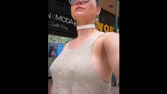 Bouncing Braless Tits In Public! (Slowlymo)