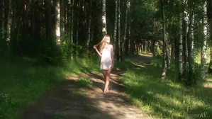 Blonde Ksenya B Takes A Naked Walk In The Forest