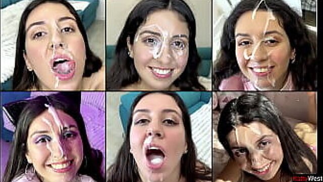 Facial Blasts Compilation: Gulping Cum, Drenched Faces